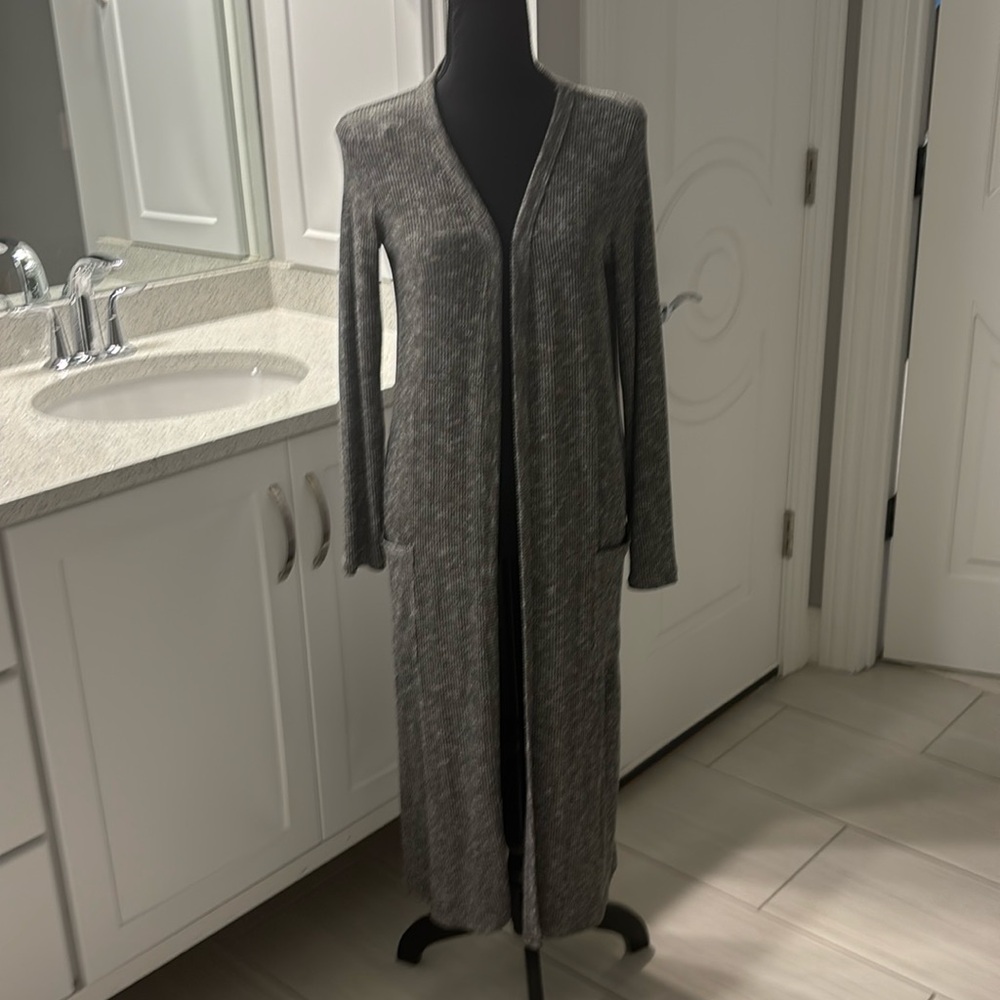 NWT black and white long cardigan. Size S